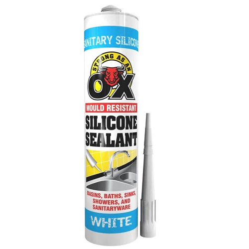 Strong as an Ox Mould Resistant Silicone Sealant White 300ml Strong as an Ox Mould Resistant Silicone Sealant White 300ml